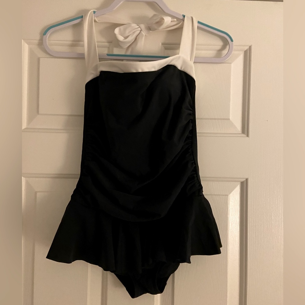 Black Skirted One Piece Swimsuit